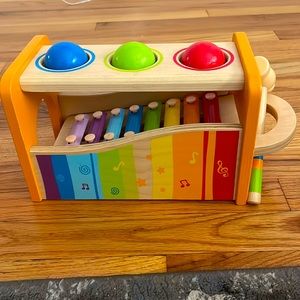 Hape's Pound and Tap Bench with Slide Out Xylophone